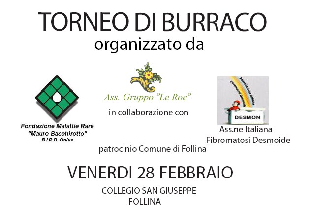 Torneo di Burraco in beneficenza per l'Associazione Italiana Desmon